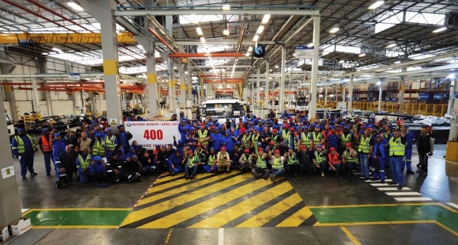 Production milestone celebration at factory
