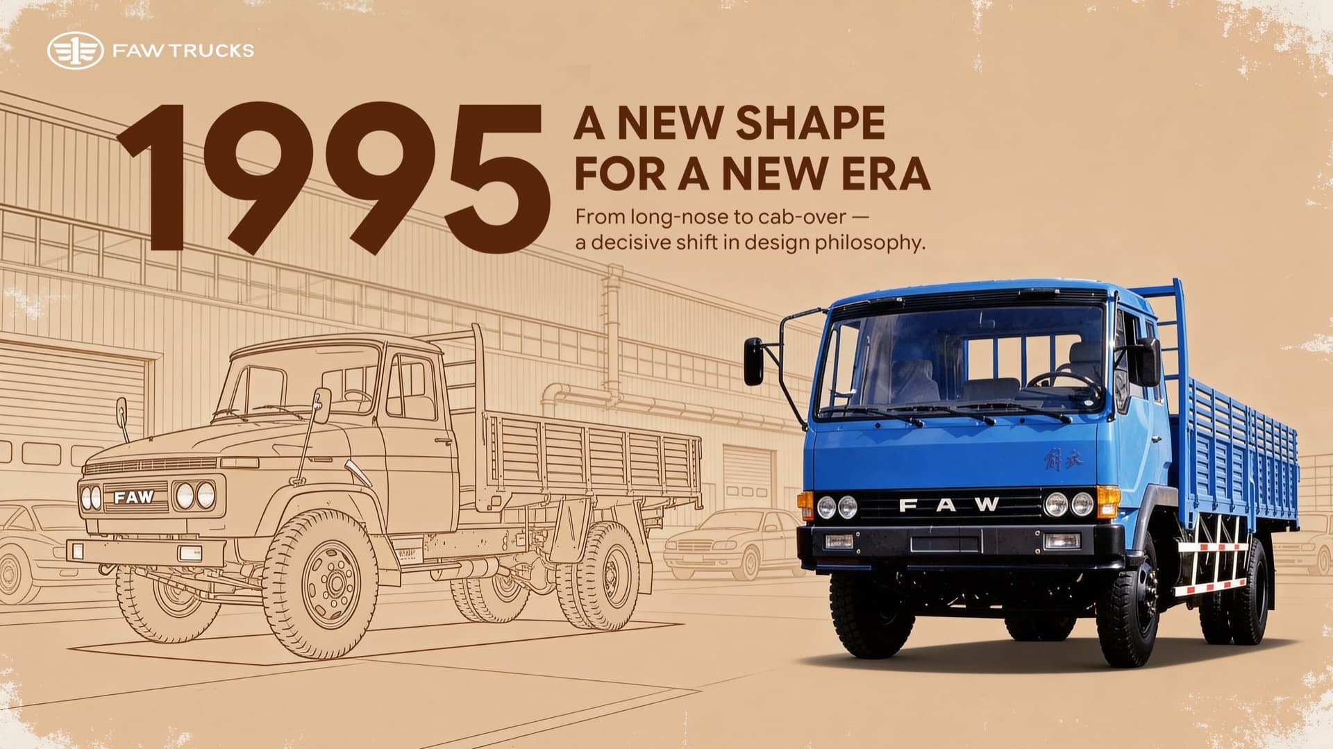 FAW trucks new cab-over design era 1995